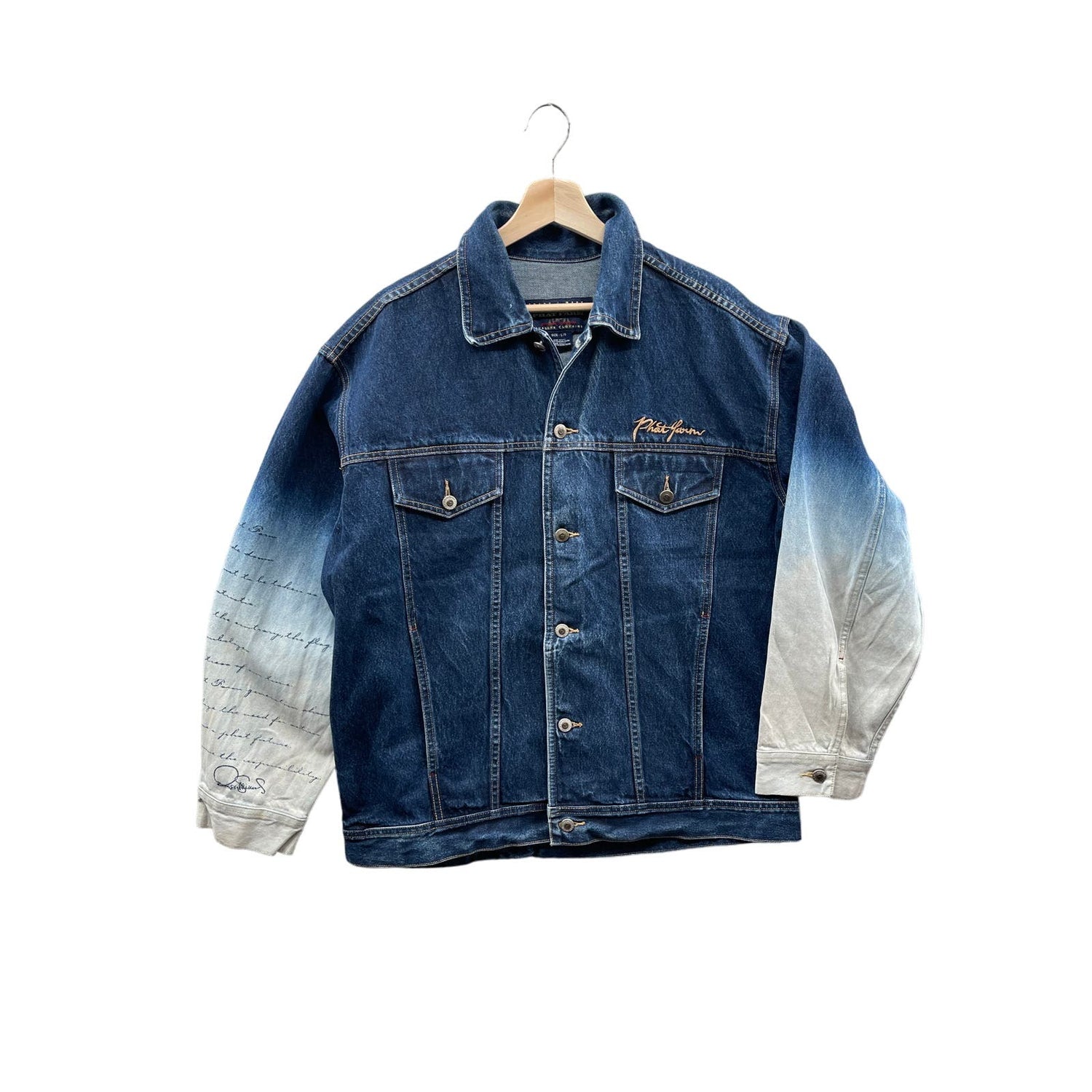 Vintage 1990's Phat Farm Gradient Denim Trucker Jacket