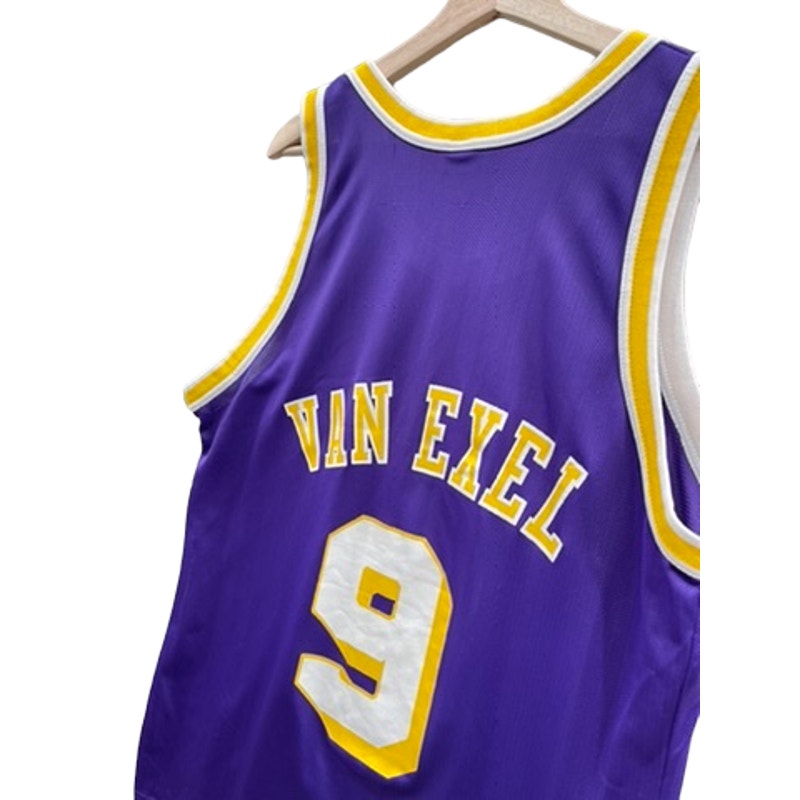 Vintage 1990's Champion LA Lakers Van Exel #9 NBA Jersey