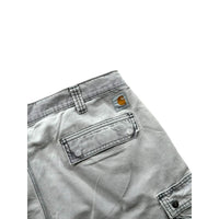 Vintage Carhartt Distressed Relaxed Fit Washed Grey Cargo Shorts 38W