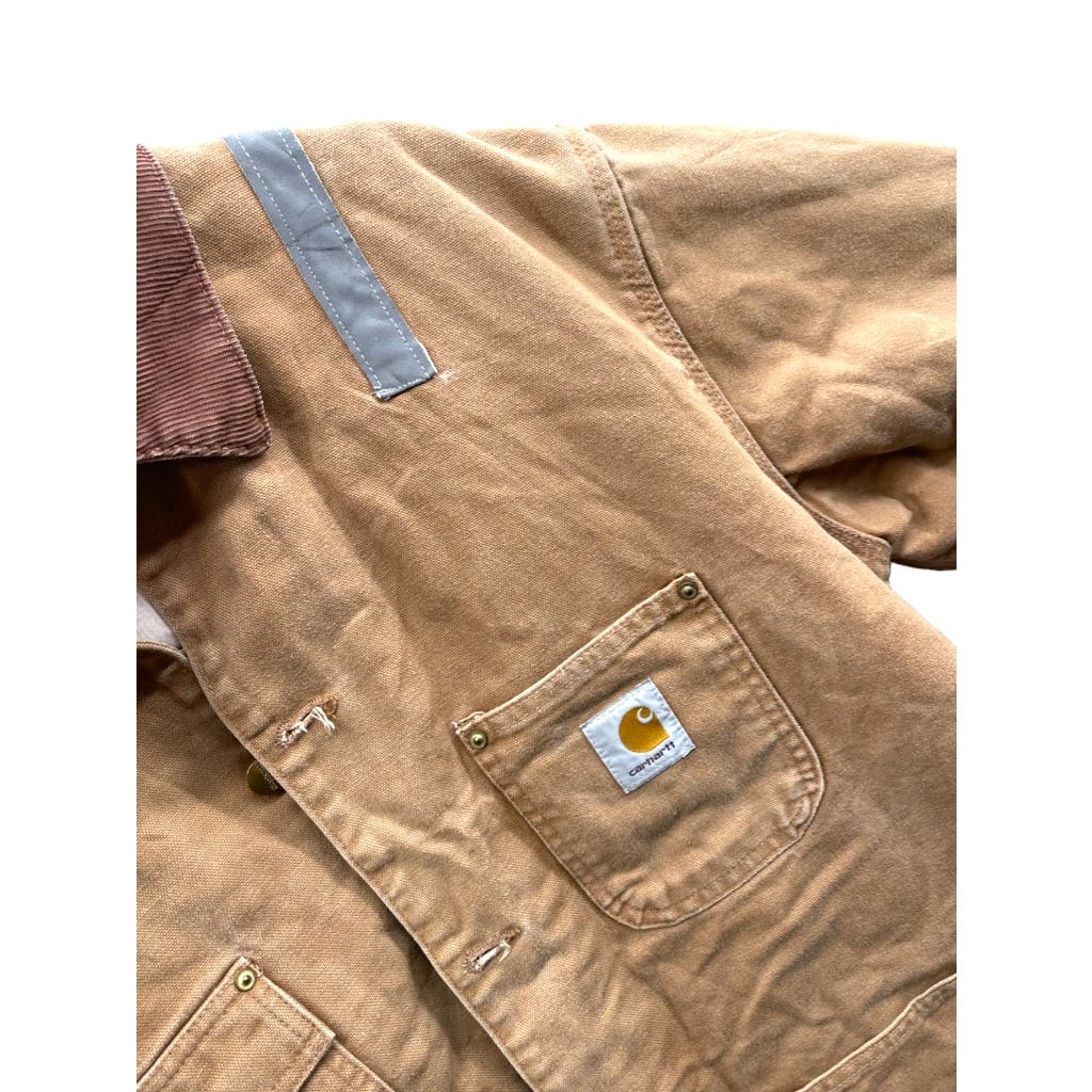 Vintage 1990's Carhartt Blanket Lined Tan Construction Chore Jacket