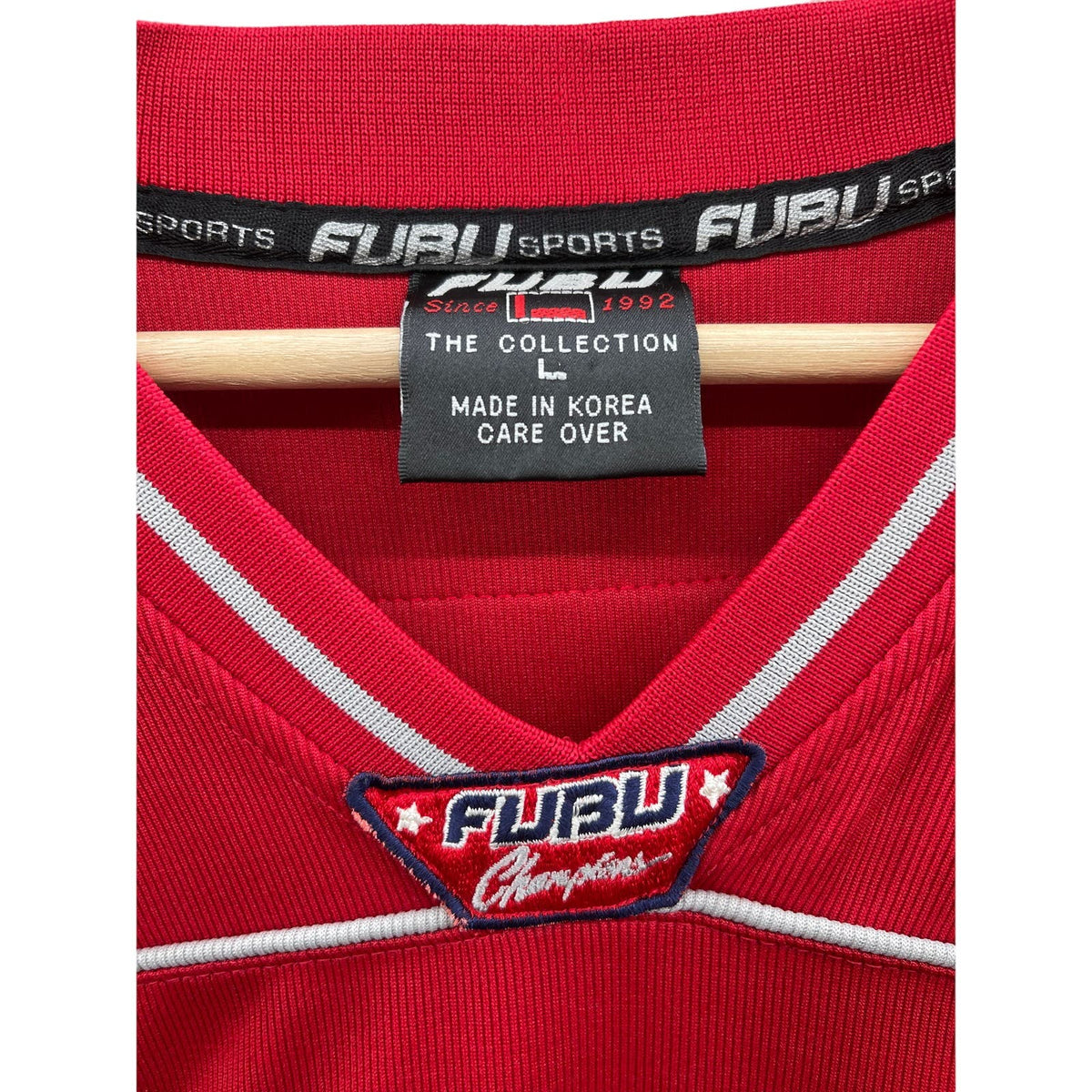 Vintage Fubu The Collection Red Knit Embroidered Football Jersey