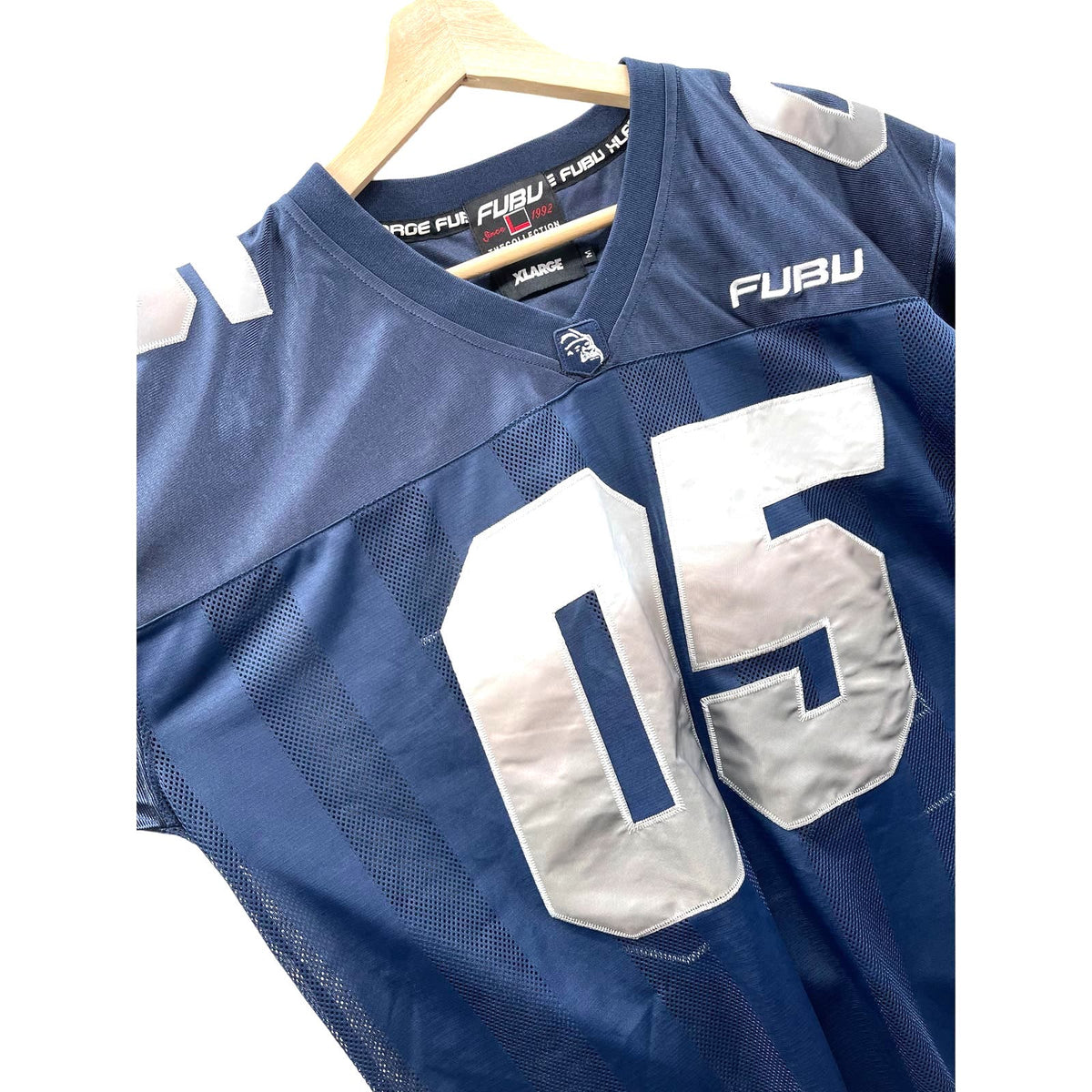 Vintage Fubu x XLARGE Navy Gradient Mesh Football Jersey