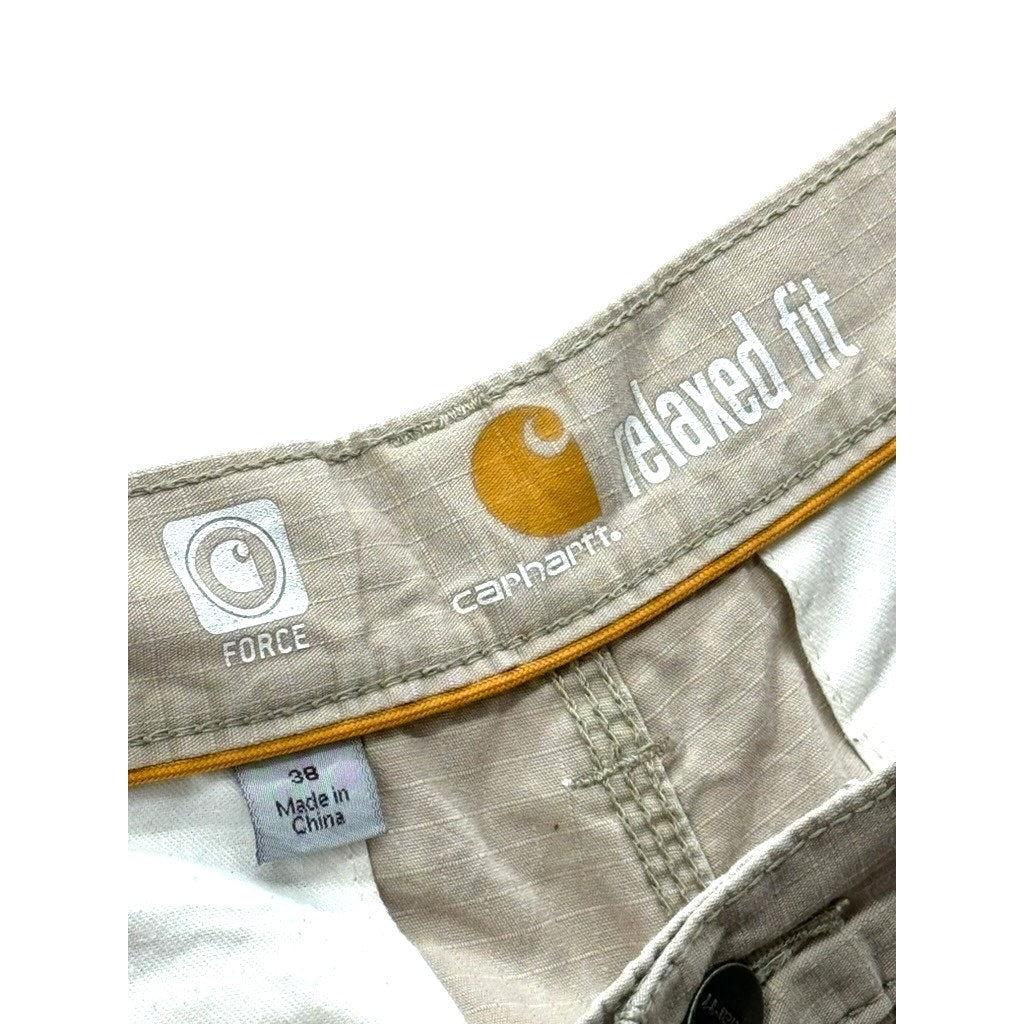 Vintage Carhartt Force Relaxed Fit Tan Brown Cargo Shorts 38W