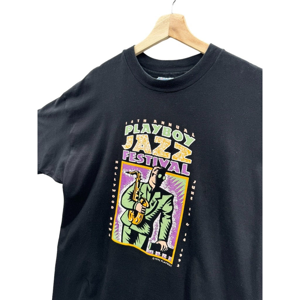 Vintage 1992 Playboy Jazz Festival Puff Print Graphic Tee