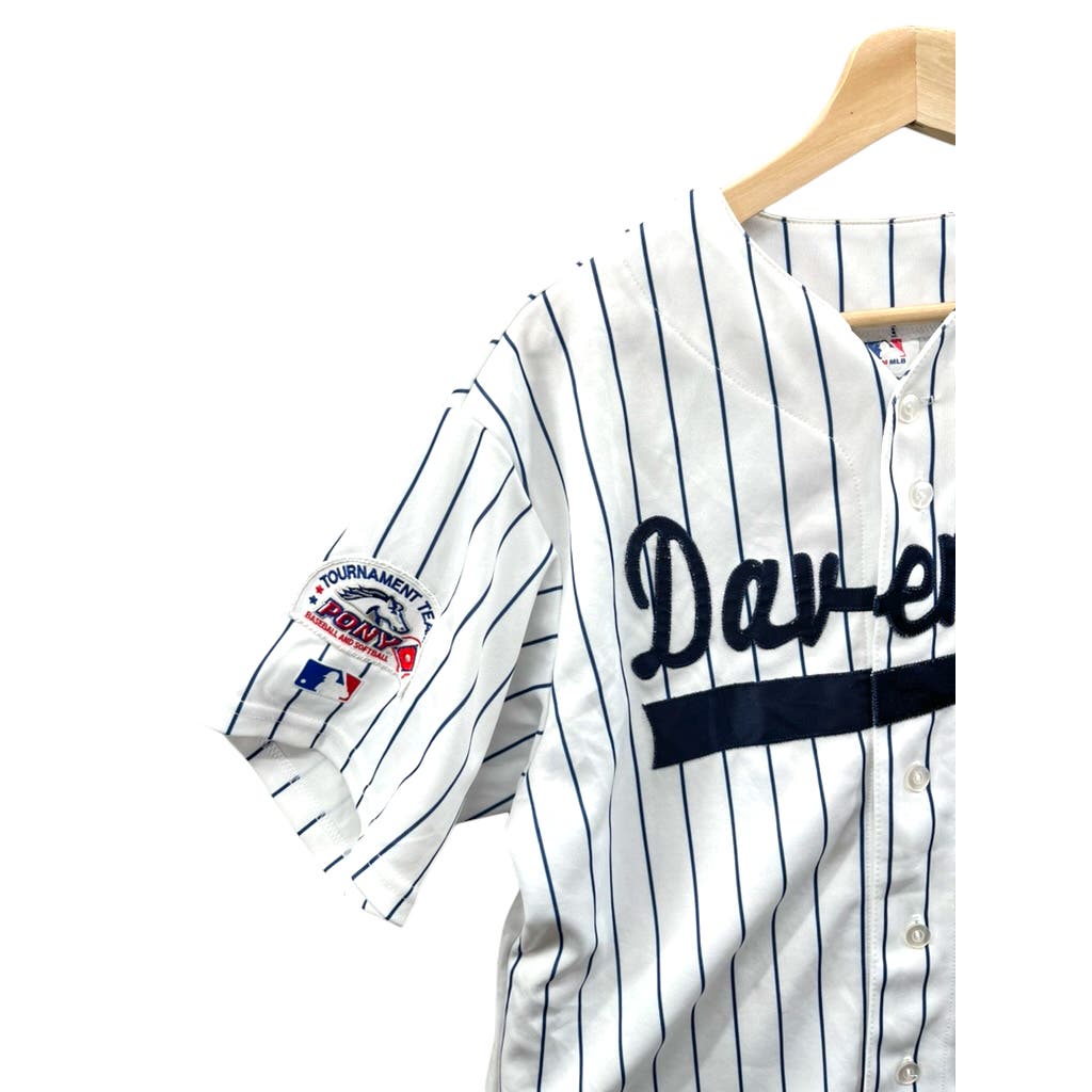 Vintage Team MLB Majestic USA Davenport Lund #8 Pinstripe Baseball Jersey