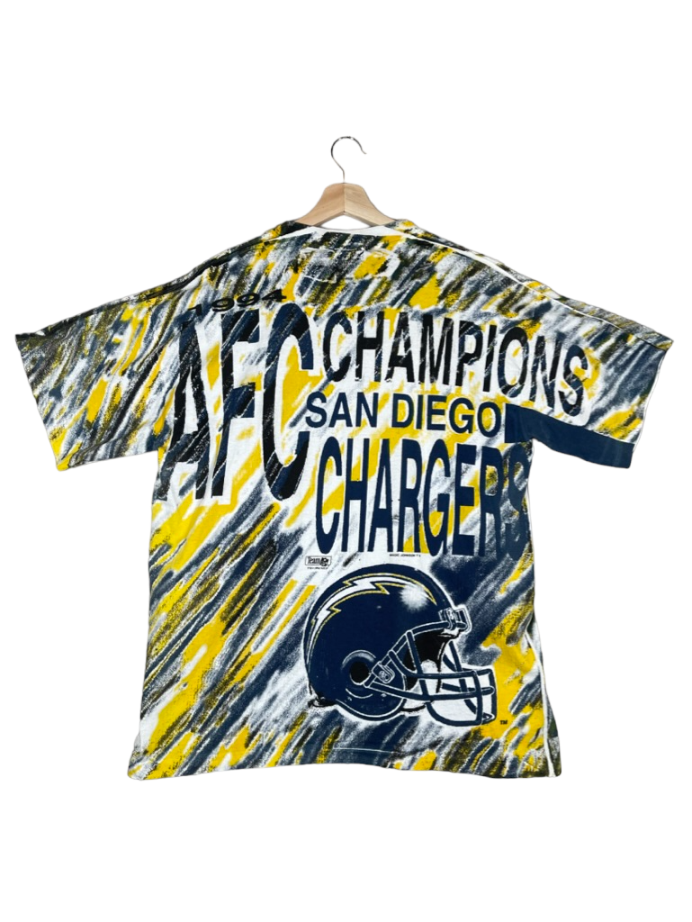 Vintage 1990's San Diego Chargers AFC Champions Magic Johnson T's AOP T-Shirt