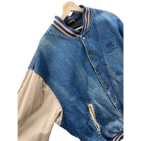 Vintage 1990's Tri-Mountain Marathon Two-Tone Denim Varsity Jacket