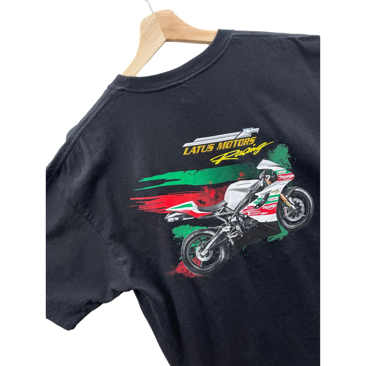 Vintage Triumph Castrol Motorcycle Racing Graphic T-Shirt