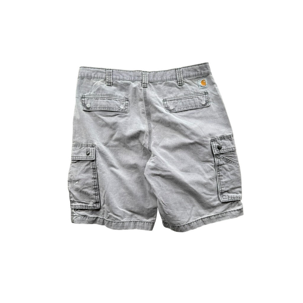 Vintage Carhartt Distressed Relaxed Fit Navy Cargo Shorts 36W