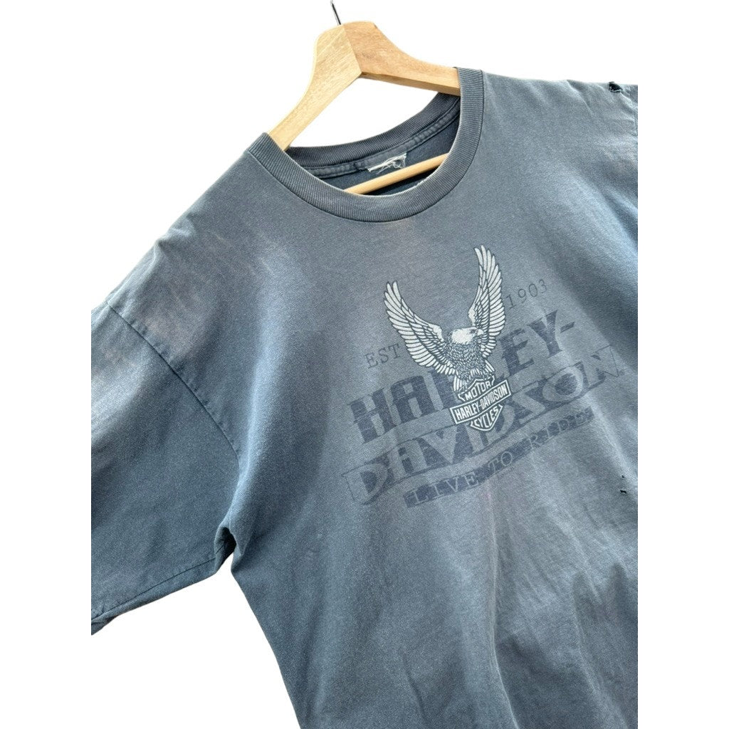 Vintage 2000's Harley-Davidson Distressed Live to Ride Graphic Tee