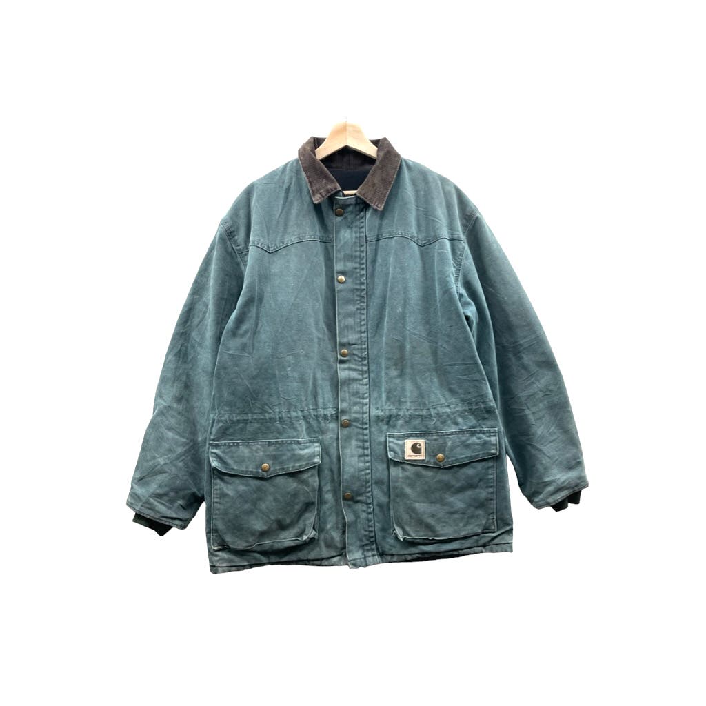 1990's Carhartt Quilt Lined Hunter Green Sante Fe Overcoat Ranch Jacket