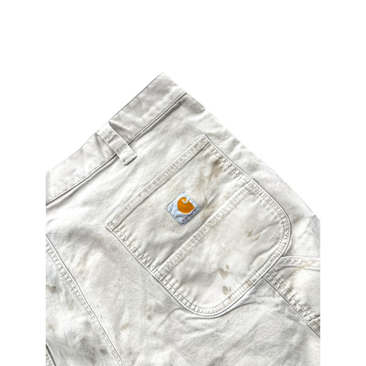 Vintage Carhartt Distressed Tan Canvas Utility Carpenter Shorts