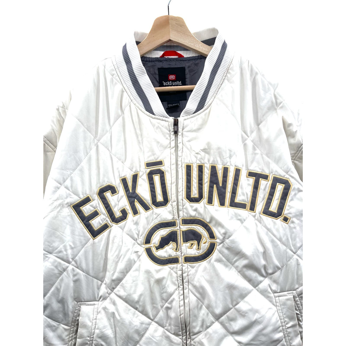 Vintage Ecko Unltd. Quilted Satin Bomber Varsity Jacket