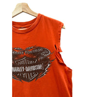 Vintage Harley-Davidson We Brake For Iron Distressed Cut Off Tee