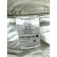 Vintage Carhartt Distressed Relaxed Fit Olive Cargo Shorts 40W