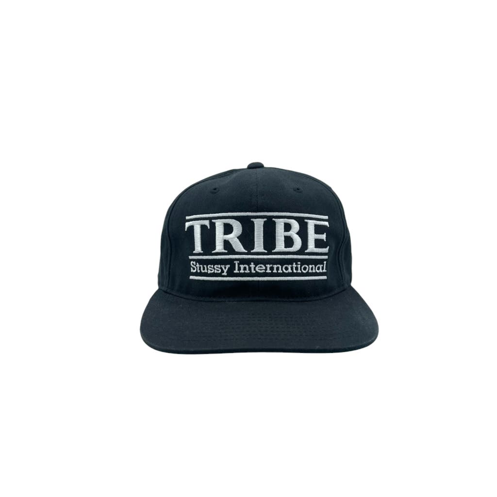 Stussy Tribe International Black Twill Snapback Hat