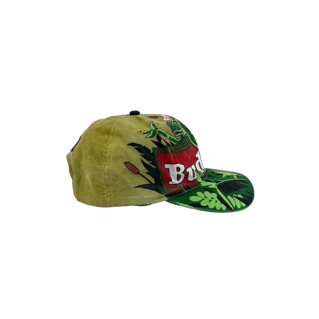 Vintage 1998 Budweiser Lizard AOP "Poor Froggies" Snapback Hat