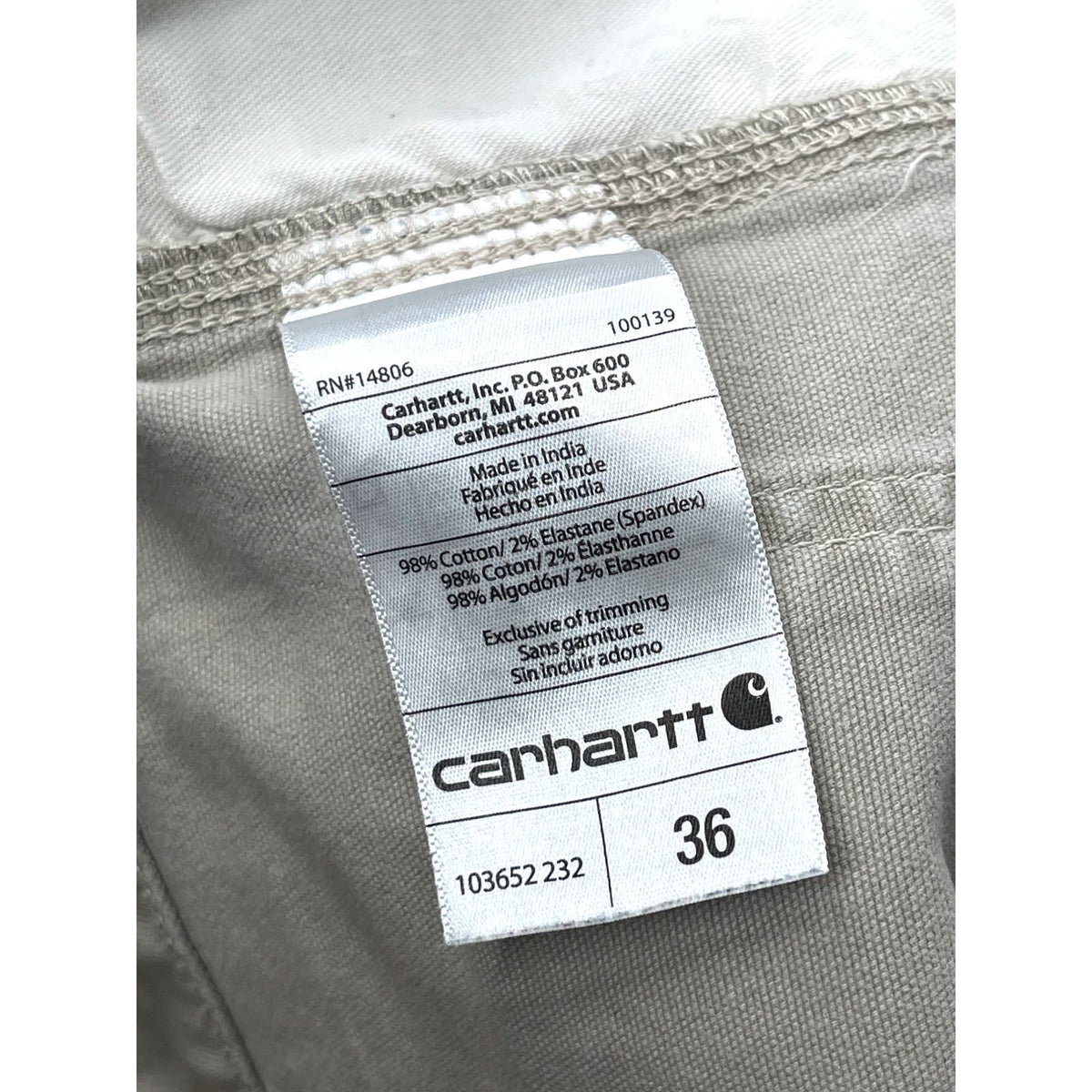 Vintage Carhartt Distressed Tan Canvas Utility Carpenter Shorts