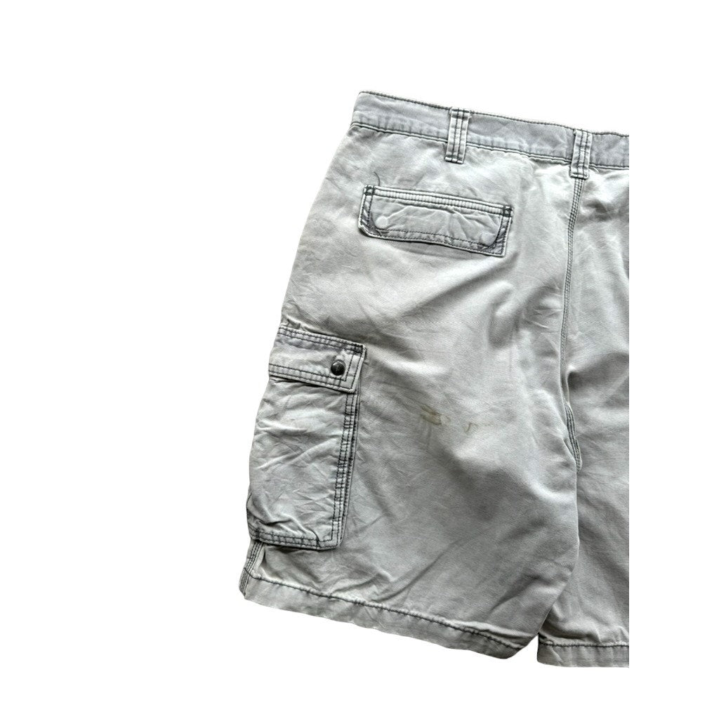 Vintage Carhartt Distressed Relaxed Fit Washed Grey Cargo Shorts 38W