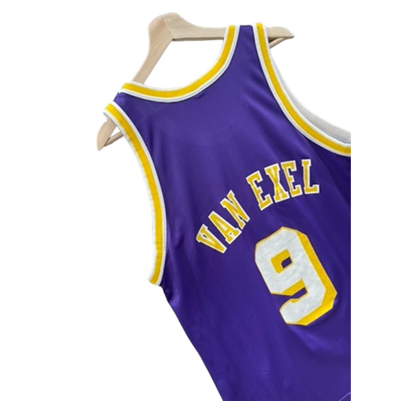 Vintage 1990's Champion LA Lakers Van Exel #9 NBA Jersey