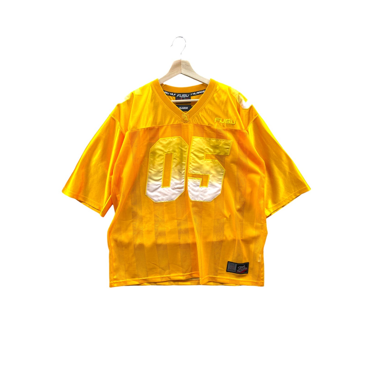 Vintage Fubu x XLARGE Yellow Gradient Mesh Football Jersey