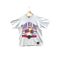 Vintage 1990's Team USA Basketball 1992 Barcelona Crest Tee