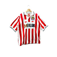 Vintage Chivas C.D. Guadalajara Mexlub Striped Soccer Futbol Jersey