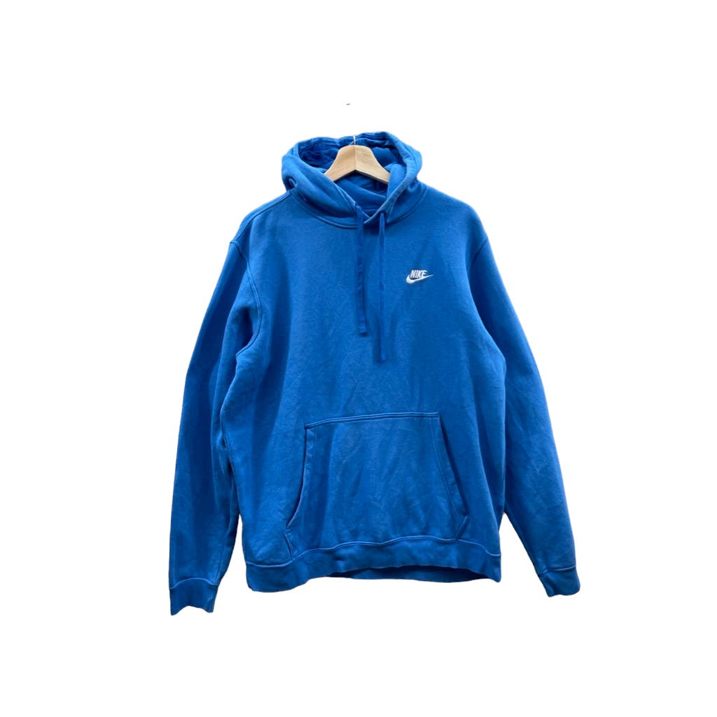 Nike Men's Essential Cobalt Blue Embroidered Swoosh Hoodie