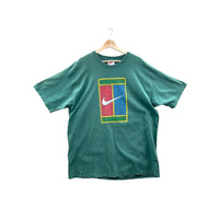 Vintage 1990's Nike Tennis Court Challenge Pine Green Graphic T-Shirt