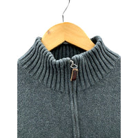 Vintage Ralph Lauren Men's Dark Gray 1/4 Zip Pullover Sweater
