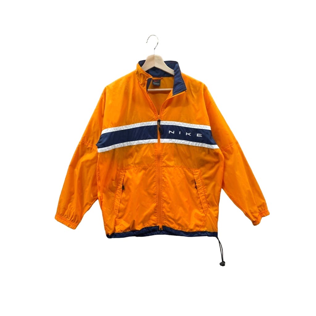 Vintage 1990's Nike Neon Orange/Navy Lightweight Windbreaker