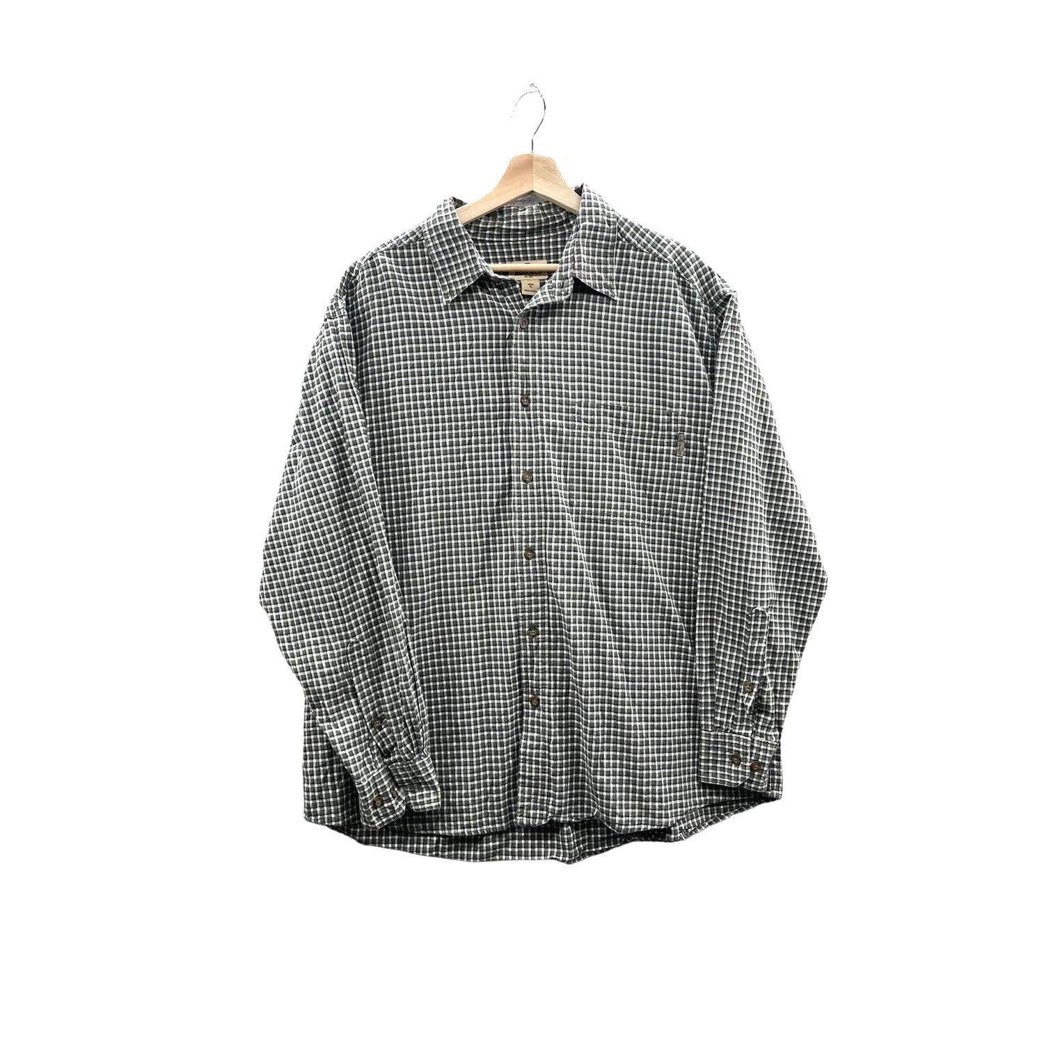 Vintage Woolrich Men's Green Micro Check Button Down L/S Shirt