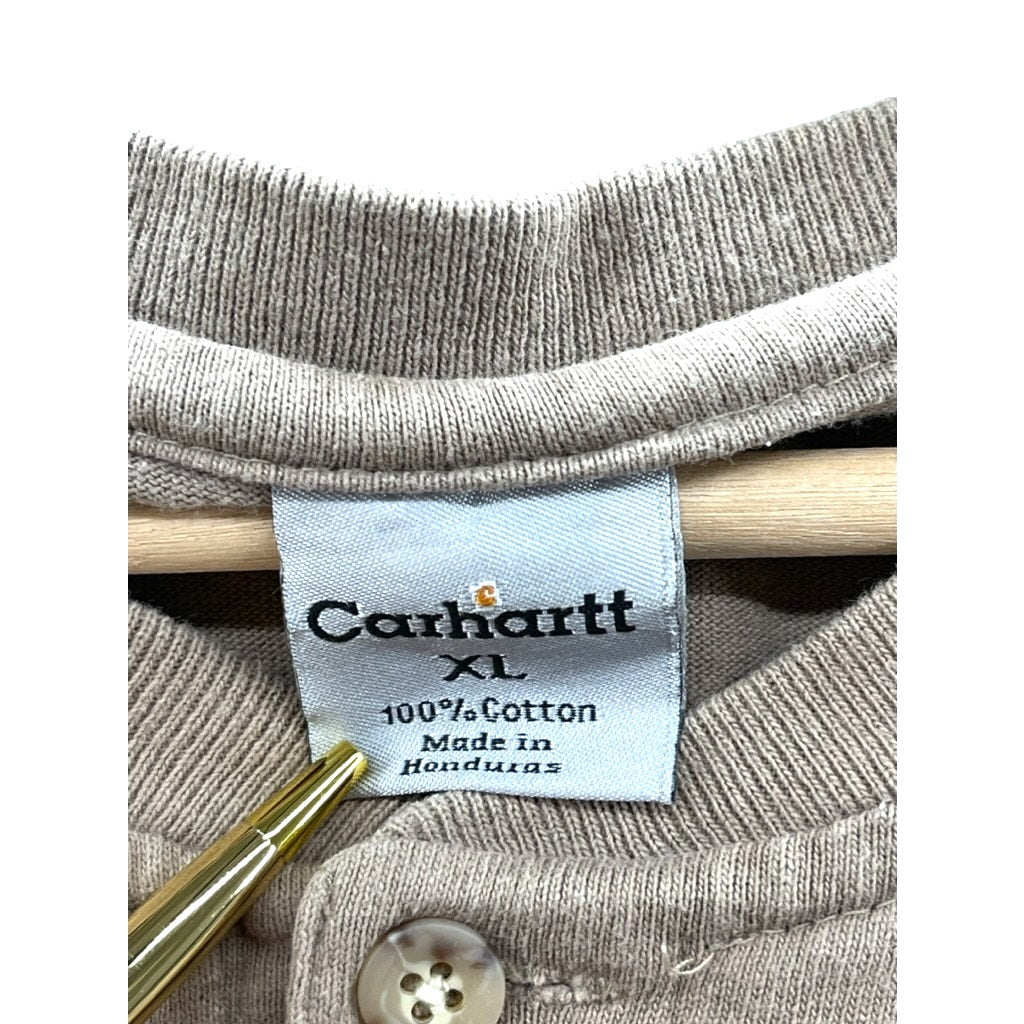 Vintage 2000's Carhartt Tan Heavyweight Henley T-Shirt