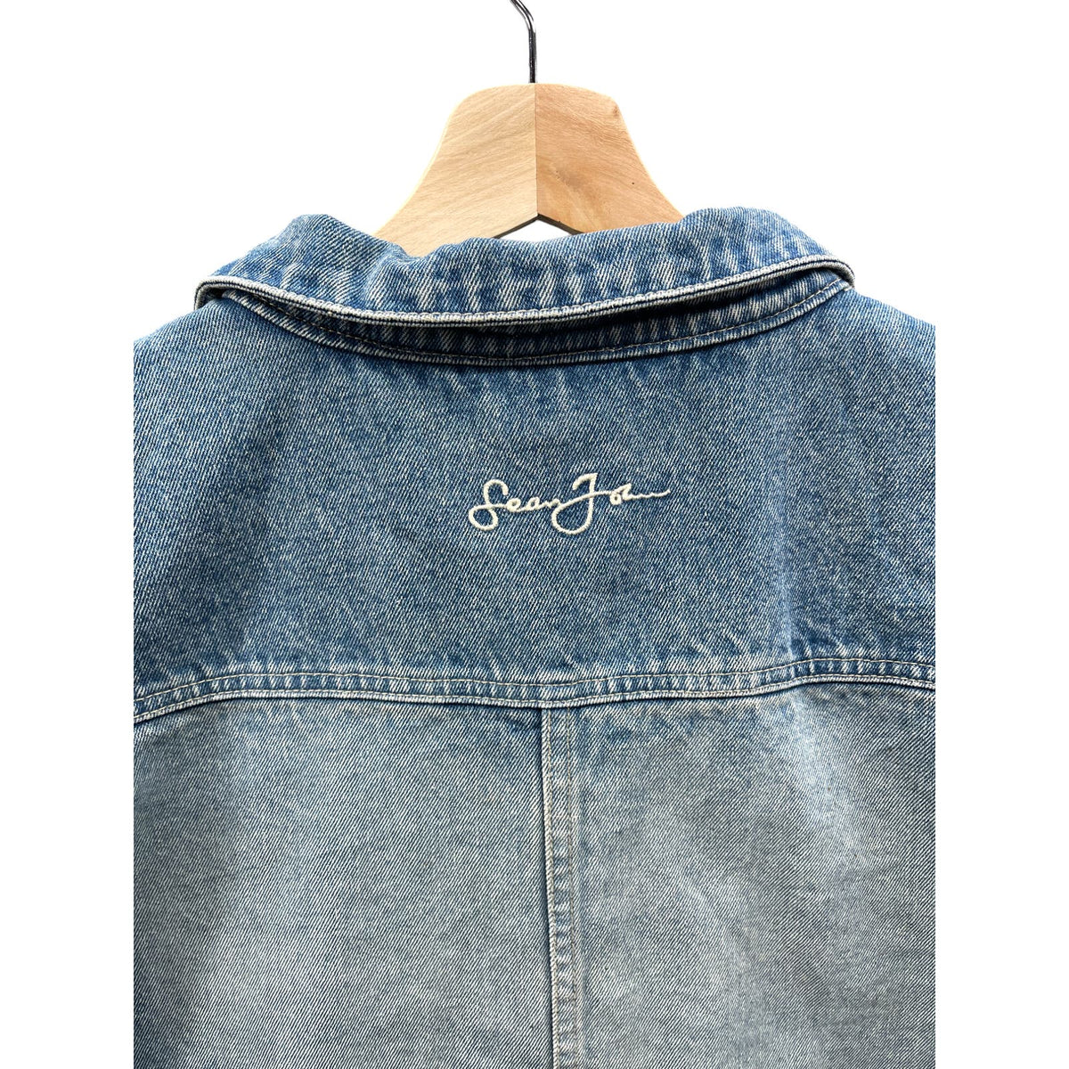 Vintage Sean John Light Indigo Washed Denim Trucker Jacket