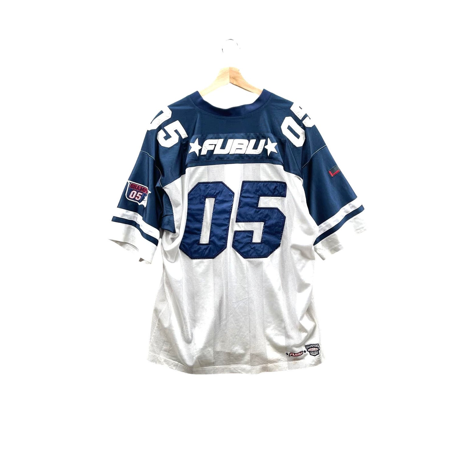 Vintage Fubu The Collection Blue/White Mesh Football Jersey