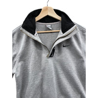 Vintage 2000's Nike Men's FitDry Swoosh Grey 1/4 Zip Pullover