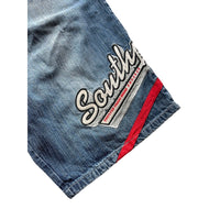 Vintage Southpole Embroidered Jersey Baggy Denim Jean Shorts