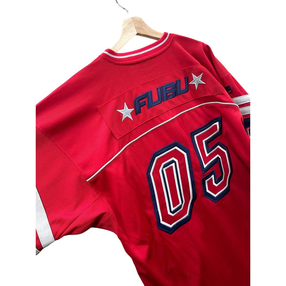 Vintage Fubu The Collection Red Knit Embroidered Football Jersey