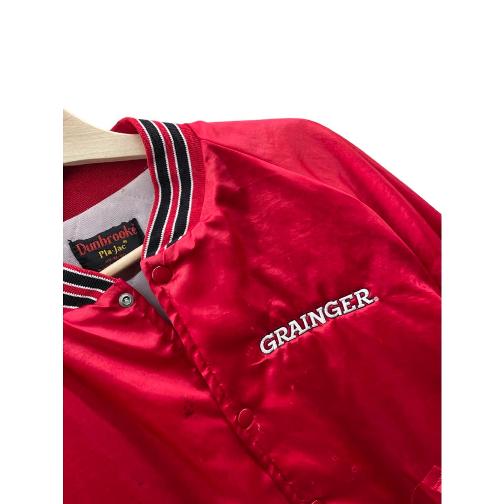 Vintage 1990's Grainger Quilted Satin Varsity Bomber Jacket