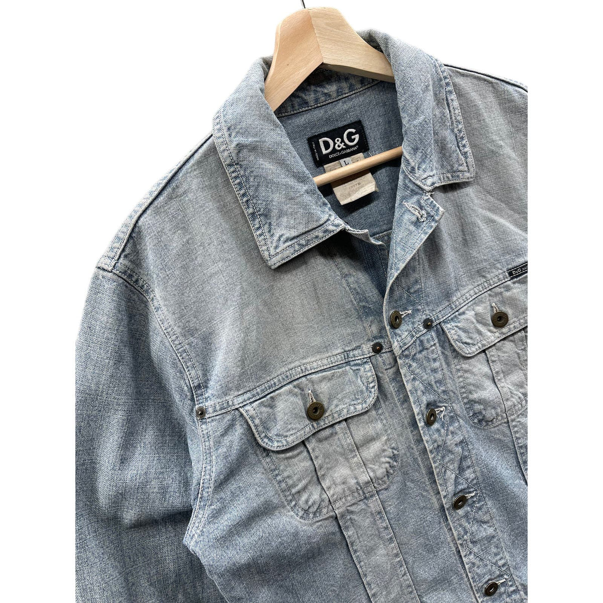 Vintage 1990's Dolce & Gabbana Light Wash Cropped Denim Jacket