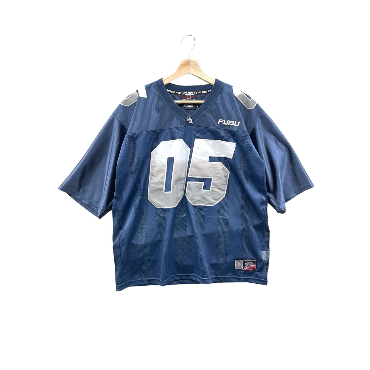 Vintage Fubu x XLARGE Navy Gradient Mesh Football Jersey