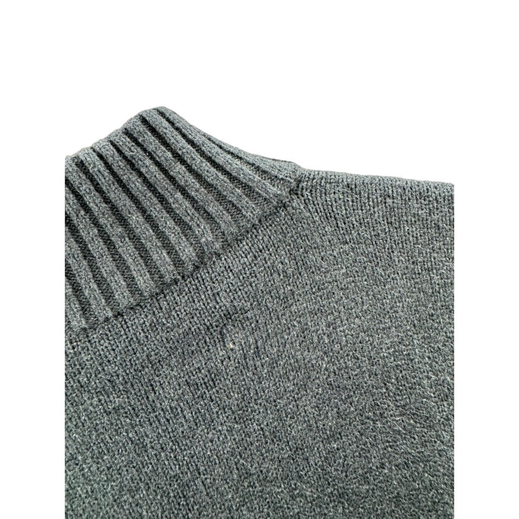 Vintage Ralph Lauren Men's Dark Gray 1/4 Zip Pullover Sweater