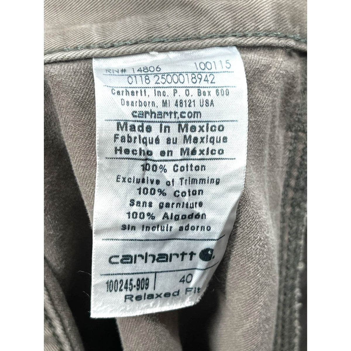 Vintage Carhartt Distressed Gray Canvas Cargo Shorts