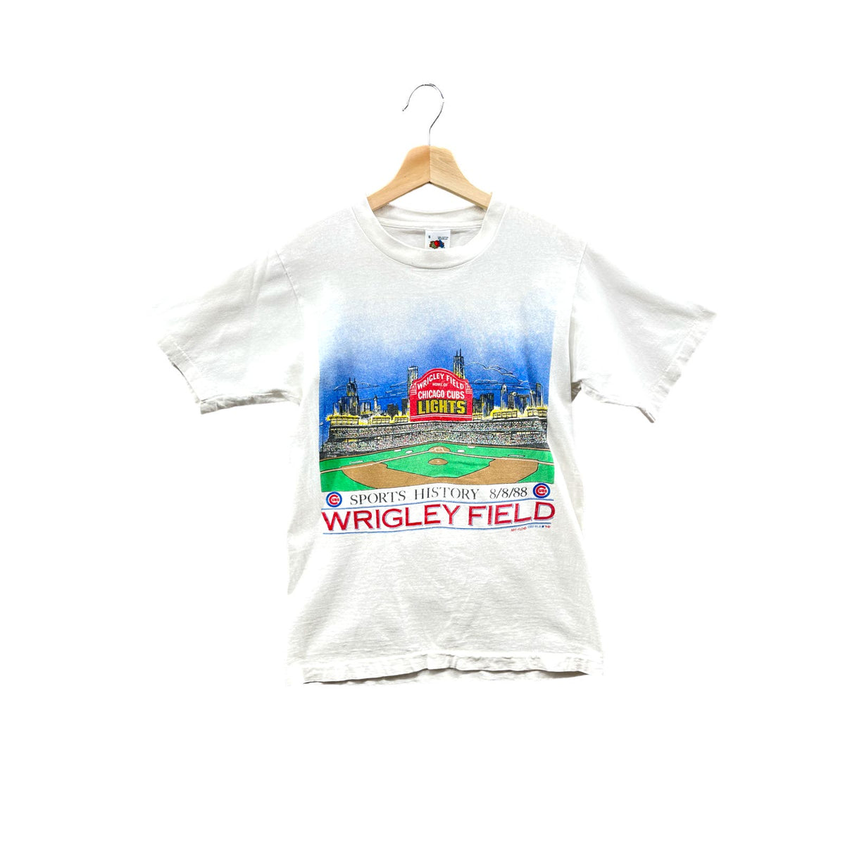 Vintage 1980's Chicago Cubs Wrigley Field Lights Graphic Tee