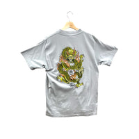 Vintage 1990's Stussy Cement Gray Large Dragon Graphic Tee