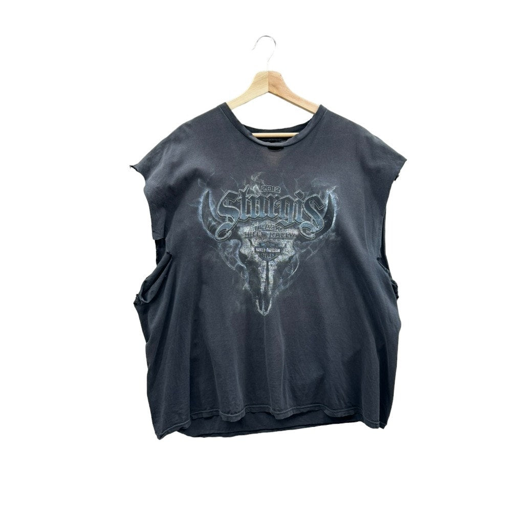 Vintage Harley-Davidson Sturgis 2012 Distressed Cut Off Tee