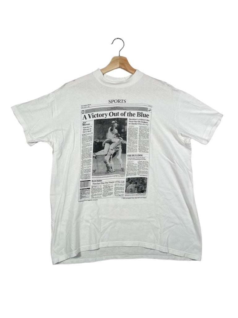 Vintage 1988 Los Angeles Dodgers Newspaper T-Shirt