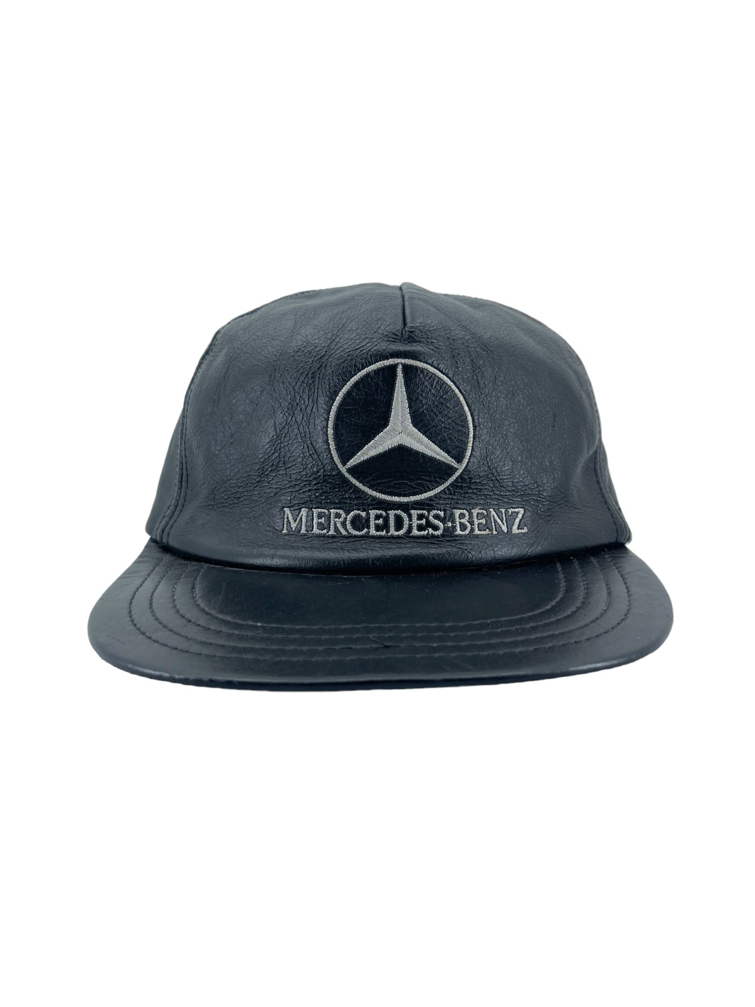 Vintage 1990's Mercedes Benz Leather Strapback Hat