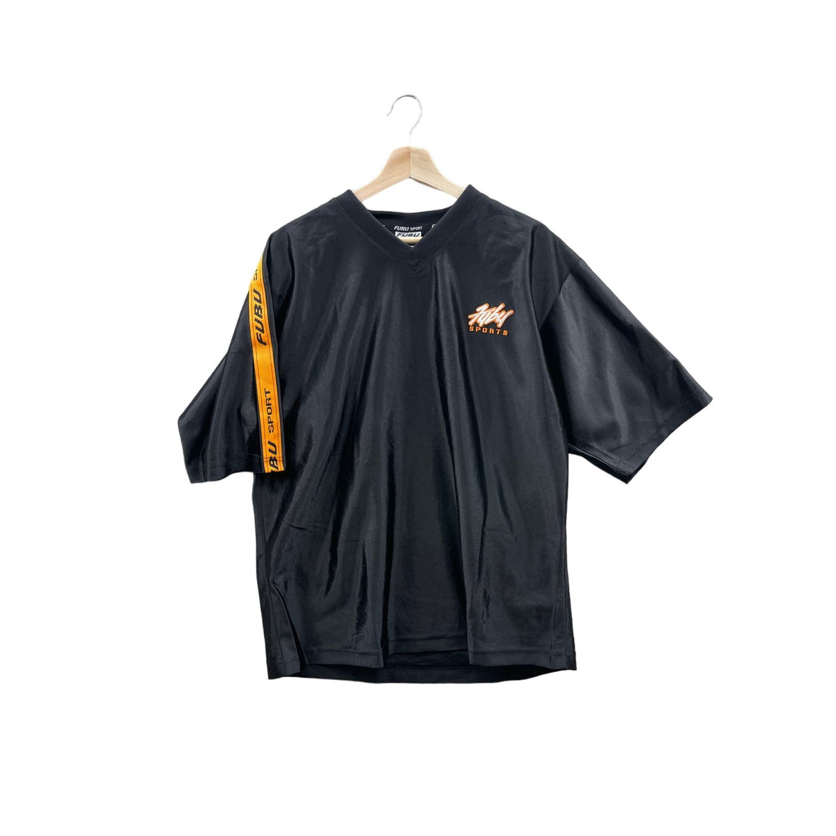 Vintage Fubu Sports Black/Orange Striped Soccer Jersey