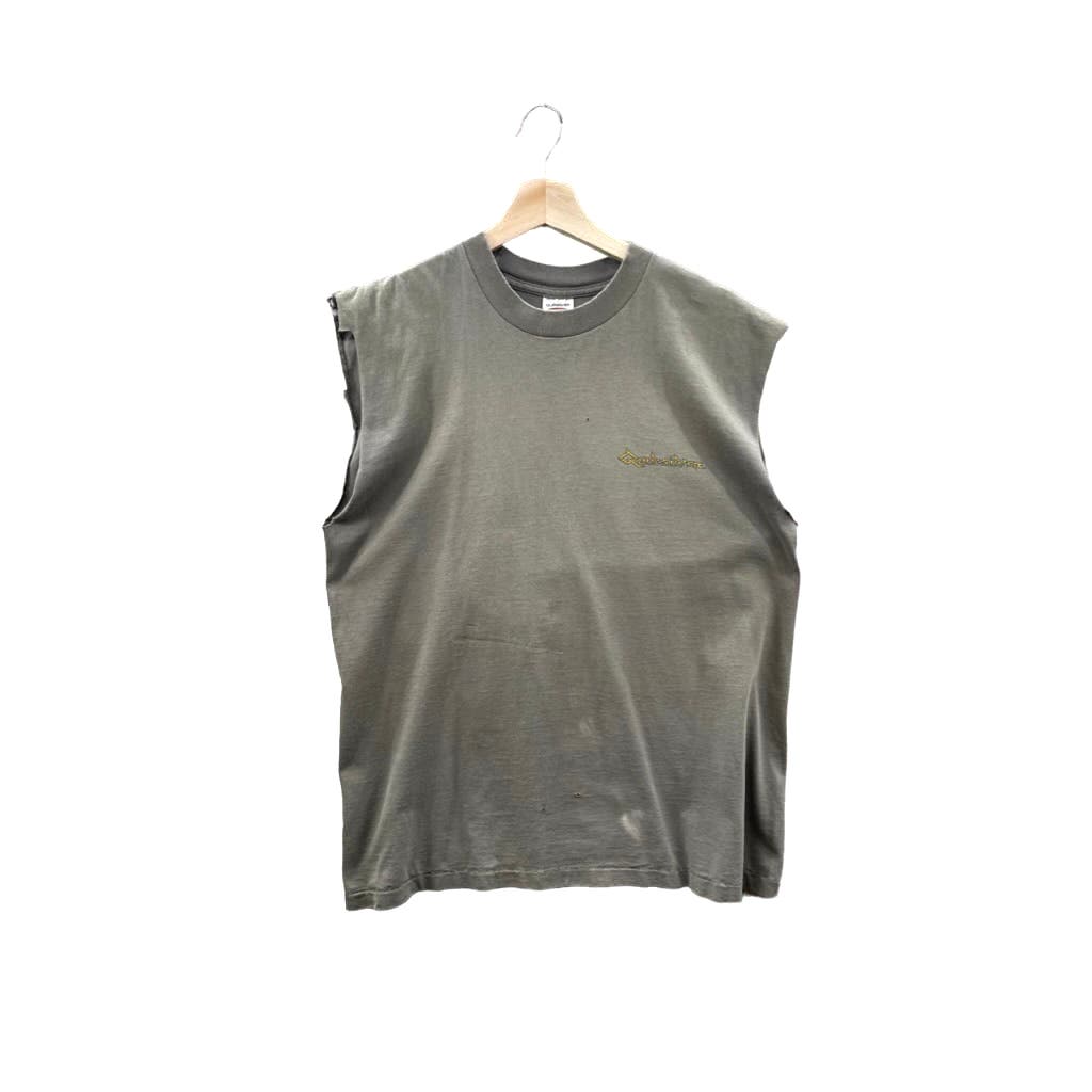 Vintage Quiksilver Internationale Distressed Tribal Graphic Cut Off Tee